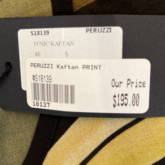 NWT Peruzzi green yellow and black caftan tunic made in Italy - Picture 8 of 12